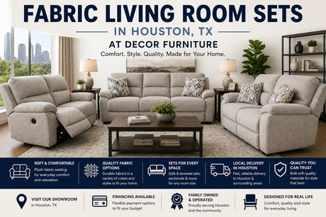 Fabric living room sets in Houston TX at Decor Furniture