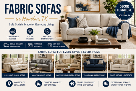 Fabric sofas in Houston TX at Decor Furniture
