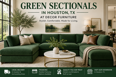 Green sectionals in Houston TX at Decor Furniture