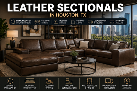 Leather sectionals in Houston TX at Decor Furniture
