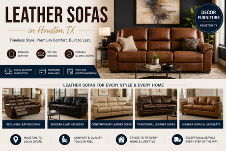 Leather sofas in Houston TX at Decor Furniture