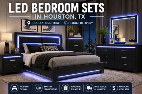 LED bedroom sets in Houston TX at Decor Furniture