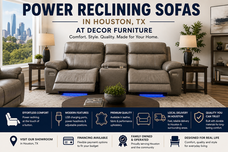Power reclining sofas in Houston TX at Decor Furniture