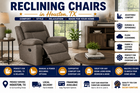 Reclining chairs in Houston TX at Decor Furniture