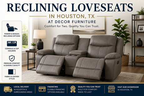 Reclining loveseats in Houston TX at Decor Furniture