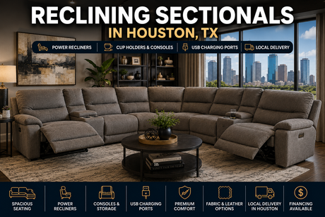Reclining sectionals in Houston TX at Decor Furniture