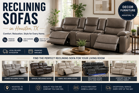 Reclining sofas in Houston TX at Decor Furniture