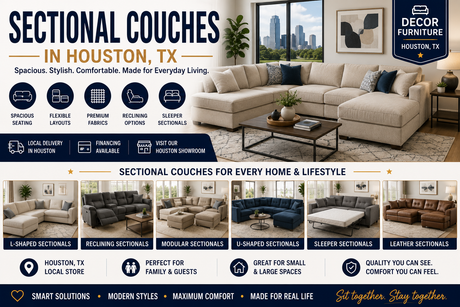Sectional couches in Houston TX at Decor Furniture