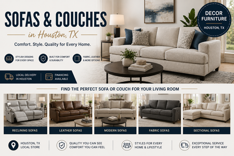 Sofas and couches in Houston TX at Decor Furniture