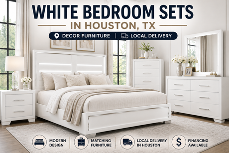White bedroom sets in Houston TX at Decor Furniture