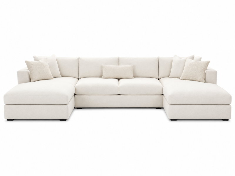 White and cream sectionals in Houston TX at Decor Furniture