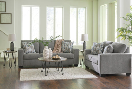 Ashley 512-05 Sofa and Loveseat set in graphite main view