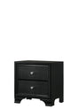 Micah Night Stand Black, front view showing 2 dovetail drawers