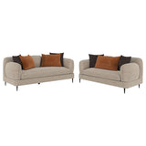 Jade 2-piece chenille upholstered sofa set in latte main view