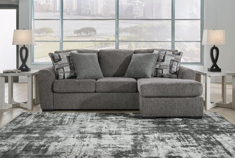 Ashley 524-04 Sofa Chaise sectional in pewter, main front angle view