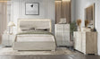 Yobu Beige LED Panel Bedroom Set queen bed with LED lighting