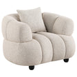 Whitney channel tufted boucle upholstered accent chair front view