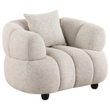 Whitney channel tufted boucle upholstered accent chair front view