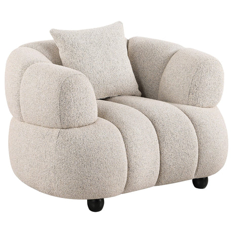 Whitney channel tufted boucle upholstered accent chair front view