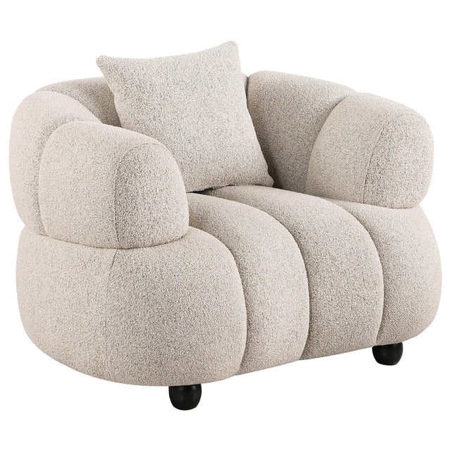 Whitney channel tufted boucle upholstered accent chair front view