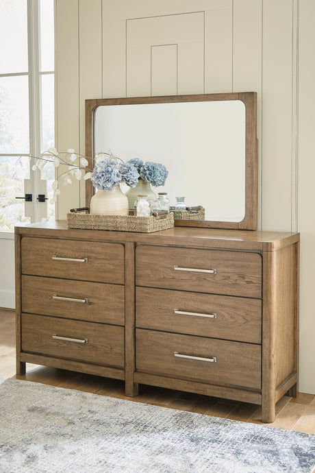 Cabalynn Light Brown Dresser with Mirror, front view