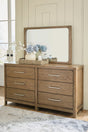 Cabalynn Light Brown Dresser with Mirror, front view