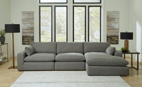 Cloud Gray 3-Piece Sectional sofa main front view