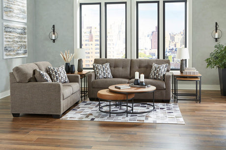Ashley 310-05 sofa and loveseat set in chocolate, front view