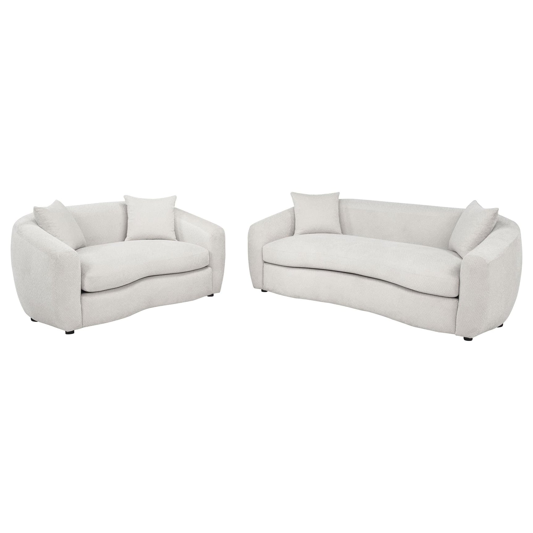 Main view of Isabella 2-piece fabric upholstered sofa set in sand