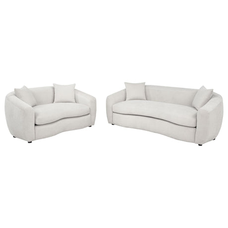 Main view of Isabella 2-piece fabric upholstered sofa set in sand