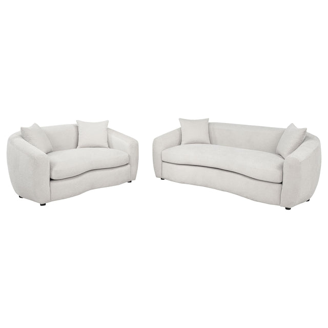 Main view of Isabella 2-piece fabric upholstered sofa set in sand