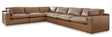 Emilia Caramel Leather 6-Piece Sectional sofa main view