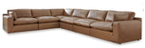 Emilia Caramel Leather 6-Piece Sectional sofa main view