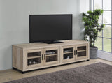 Sachin Grey Driftwood TV Console front angle