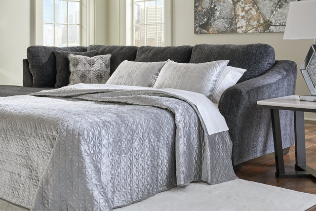 Biddeford Ebony Velvet sectional sofa front view
