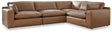 Emilia Caramel Leather 4-Piece Sectional Sofa main view