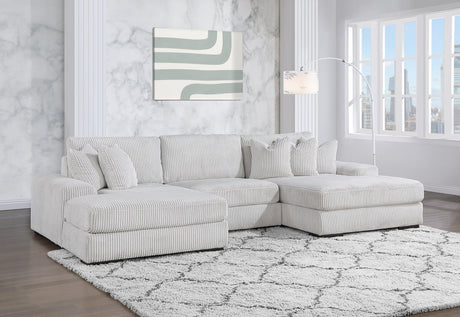 XL Sunday Beige 3-Piece Sectional Sofa in beige, angled side view