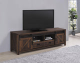 Madra TV Console front view with sliding barn doors closed