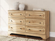 Aleaport Warm Brown 6-Drawer Traditional Dresser front view