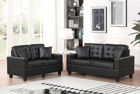 HH7855 black PU sofa front view