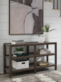 Kallenny Brown and Gray Sofa Table angled side view