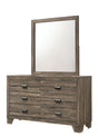 Millie Brown Modern Dresser front view showing 6 drawers