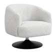 Dave Beige Upholstered Swivel Accent Chair angled view