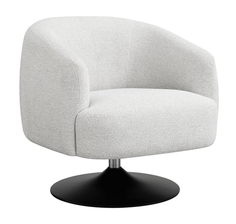 Dave Beige Upholstered Swivel Accent Chair angled view