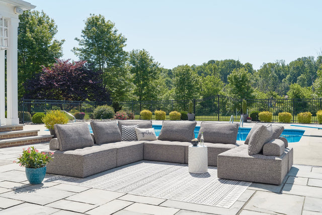Bree Zee Brown 7-Piece Outdoor Sectional front angle
