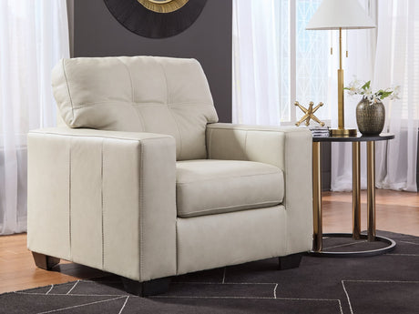 Santorine Bone Leather Chair angled side view