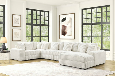 Front view of Seasons Beige 5-Piece Sectional sofa