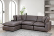 Sky Bronze Modular Leather Sectional Sofa angled view