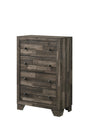 Atticus Chest Brown 4-Drawer Wood Chest with Nickel Knobs Front View