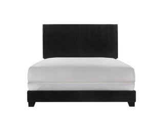 Erin black PU faux leather upholstered full bed front view